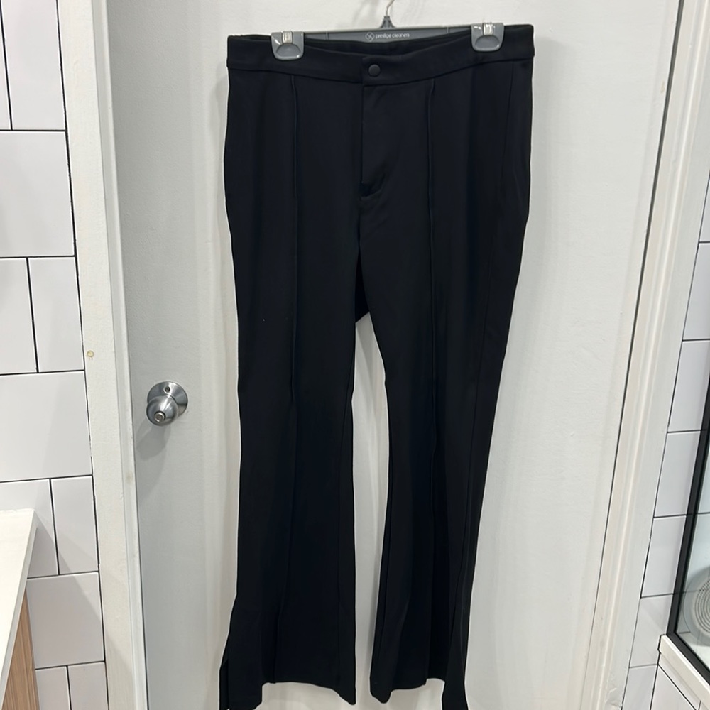 Gap black ponte flare split leg pants